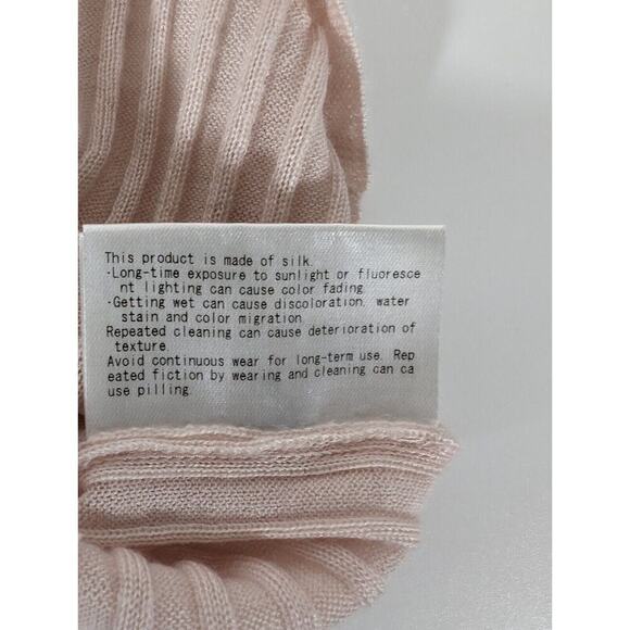 Leur Logette Pink Cashmere Silk Ribbed Balloon Sleeve Sweater Mock Neck XS - Picture 5 of 10